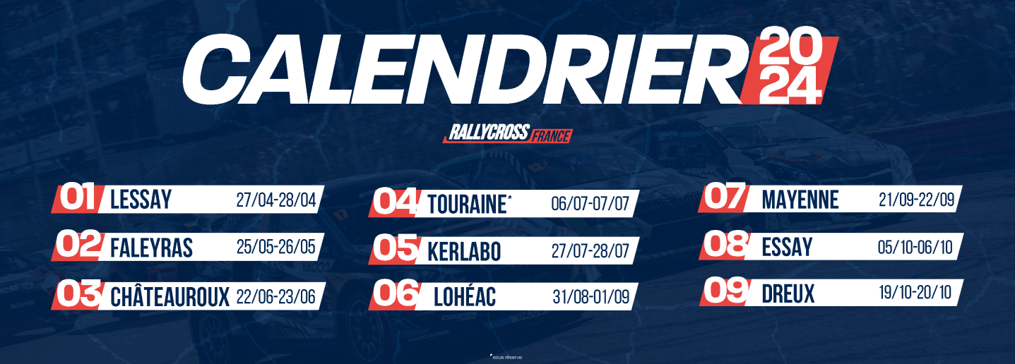 Calendrier saison 2024 rallycross